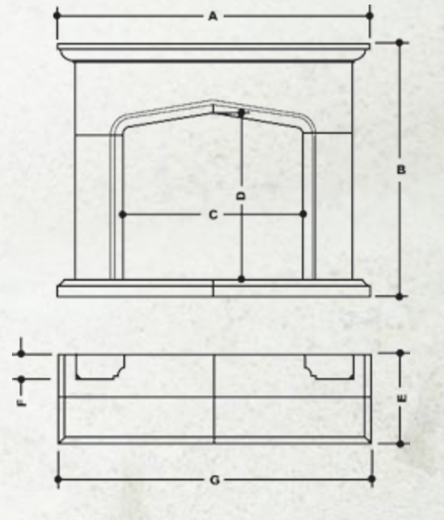 Berkeley stone fireplace dimensions