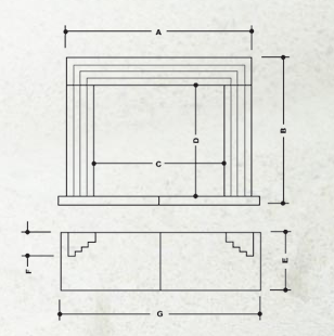 Helmsley stone fireplace dimensions