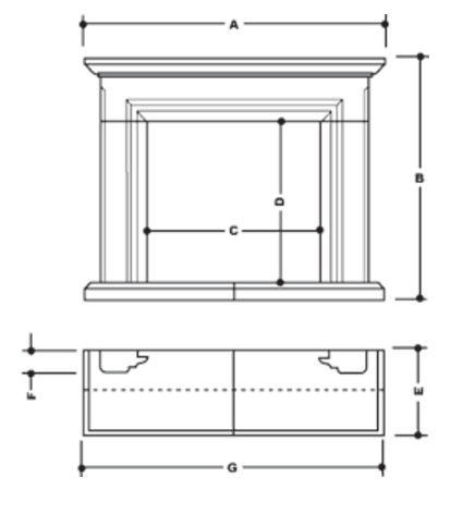 Islay stone fireplace dimensions