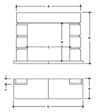 Priory stone fireplace dimensions