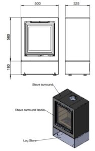 Whisper Tower Gas Stove Dimensions