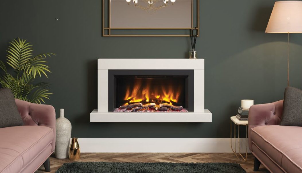 Impero WM Electric Fireplace in a living room