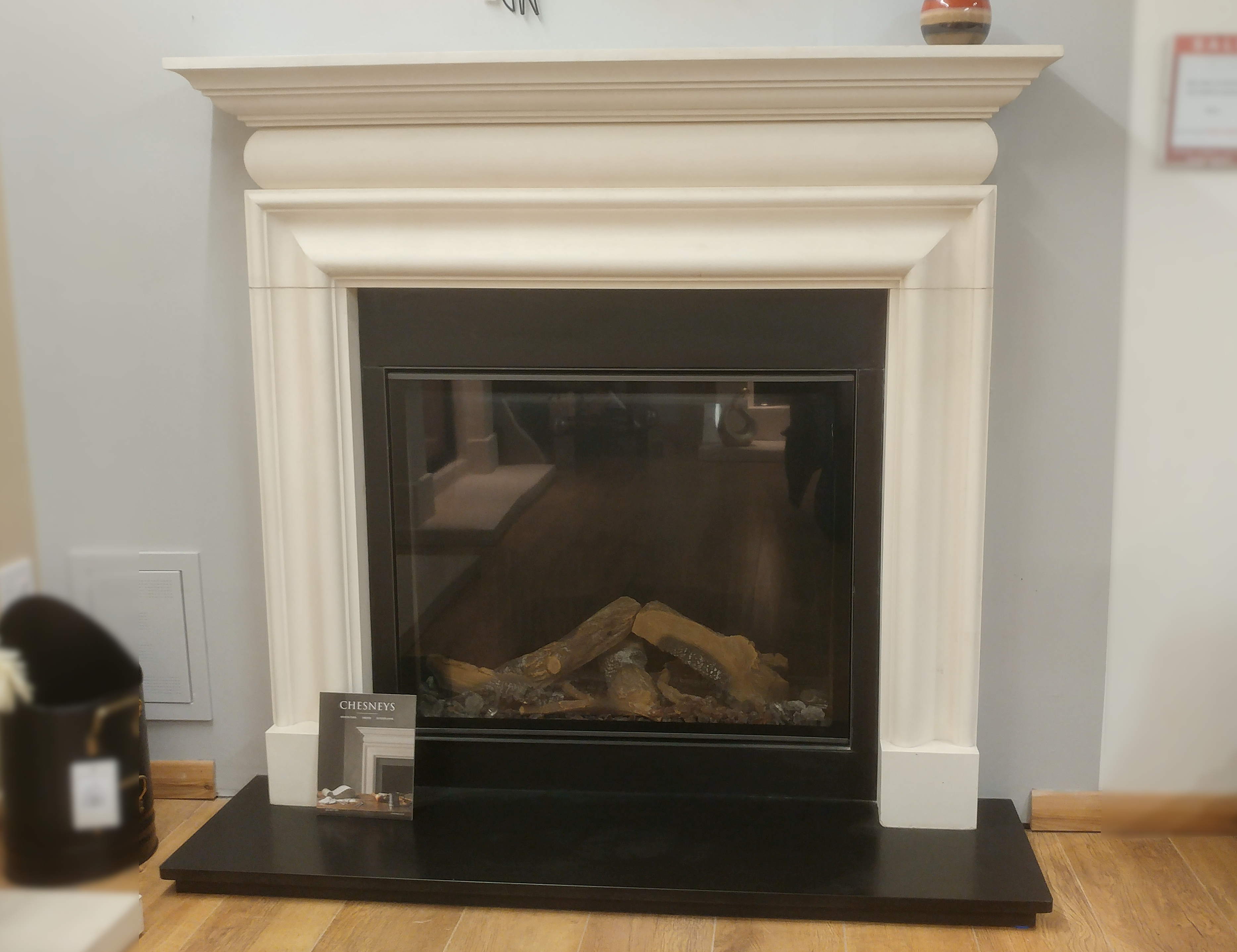 Chesneys 54 Clandon Bolection In Limestone With Black Granite